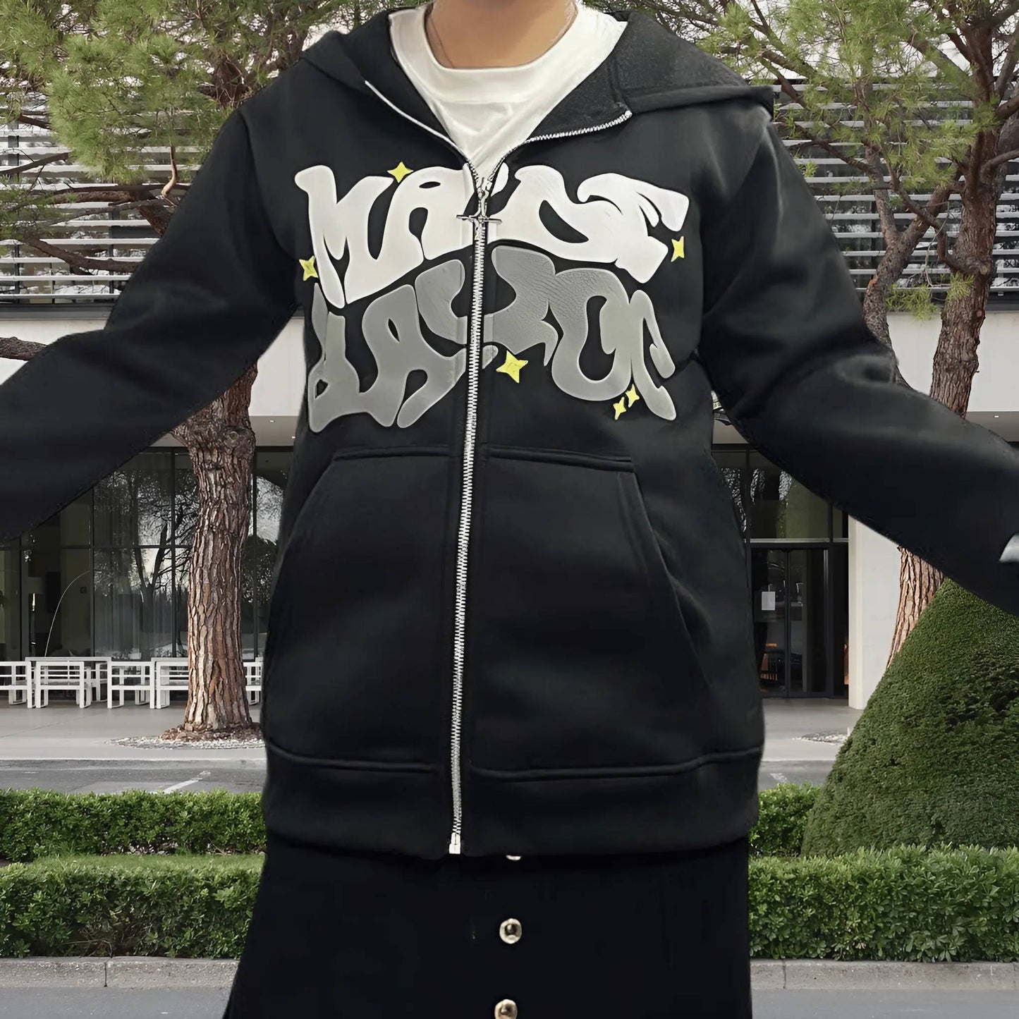 Unisex Hoodie with Graffiti Print