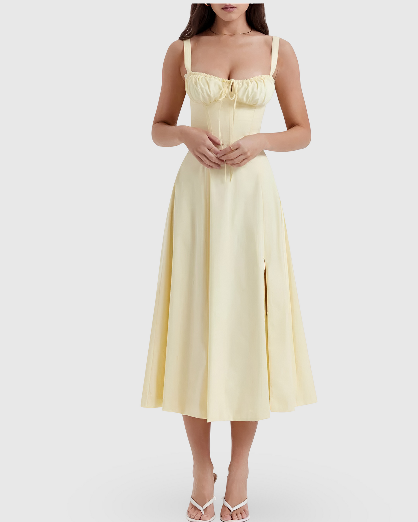 Women Elegant Waist Midi Dress