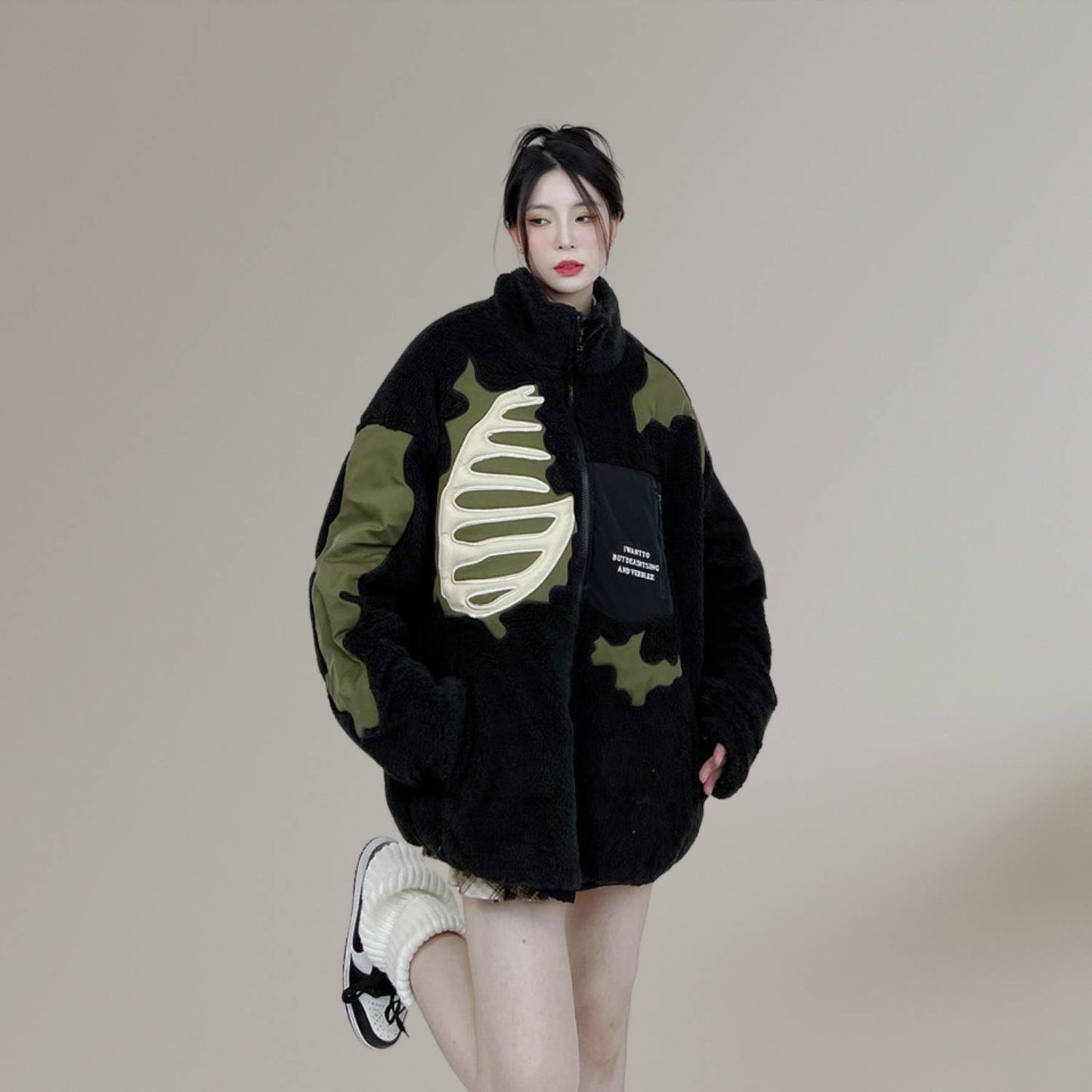 Unisex Skeleton Fleece Jacket