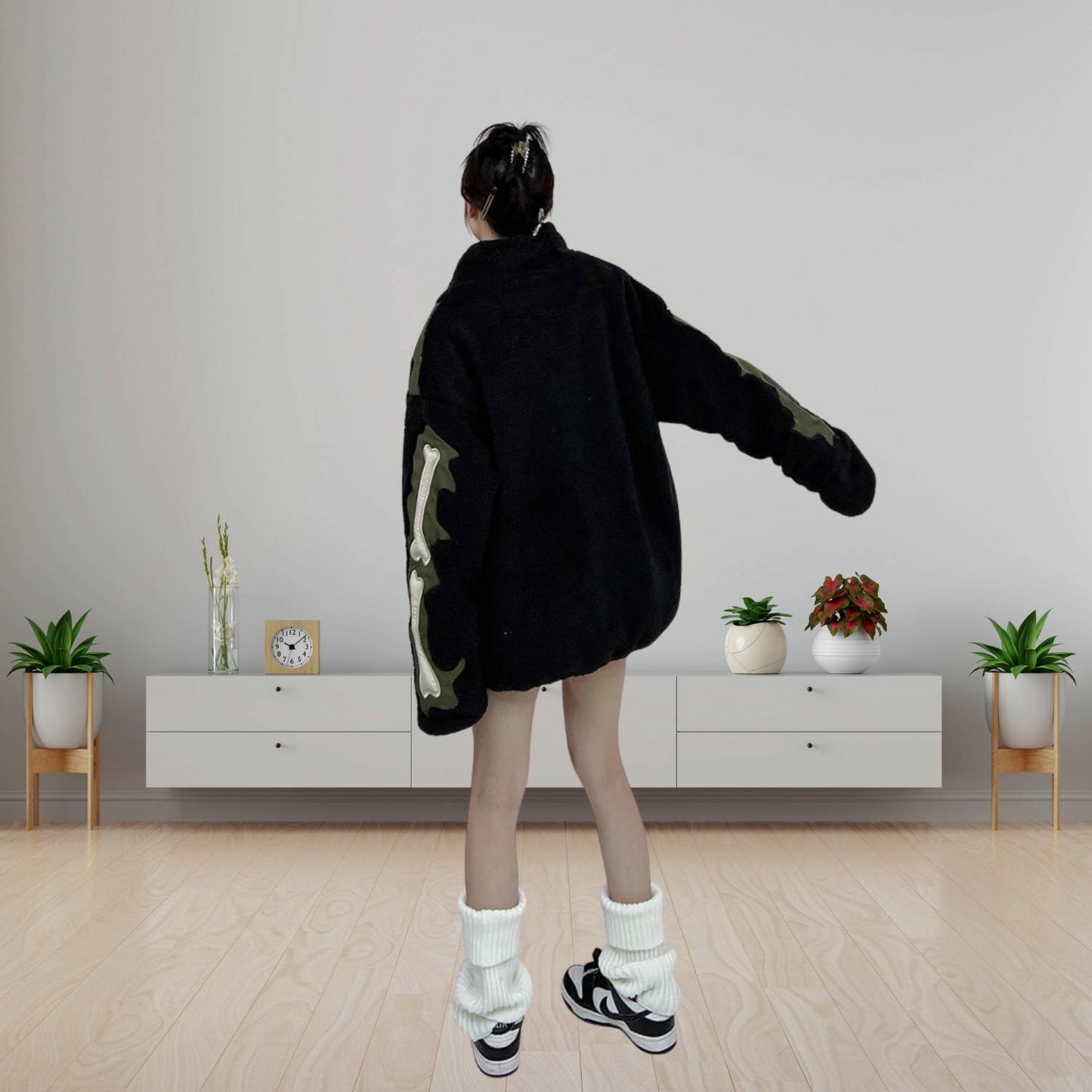 Unisex Skeleton Fleece Jacket