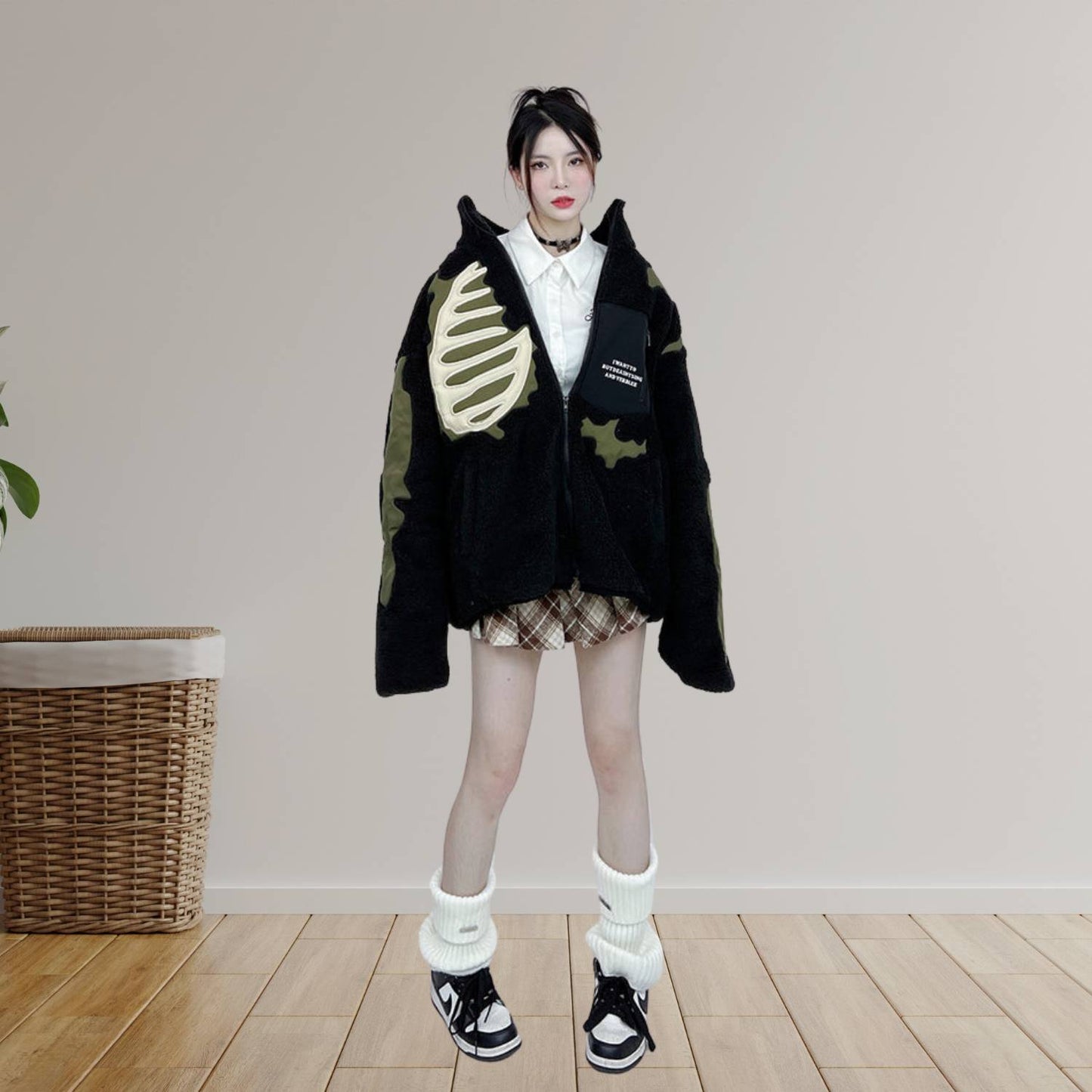 Unisex Skeleton Fleece Jacket