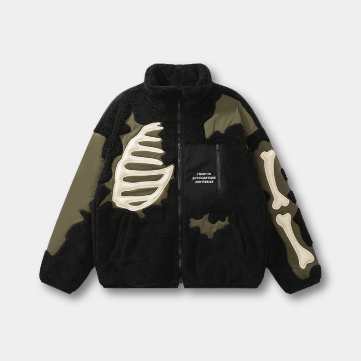 Unisex Skeleton Fleece Jacket