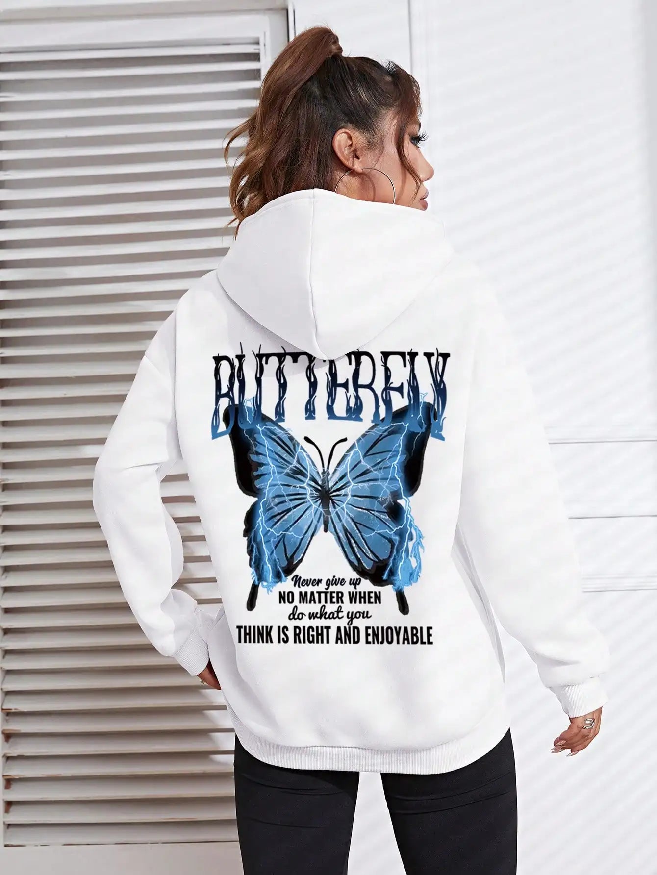 Unisex Oversized Butterfly Print Sweater