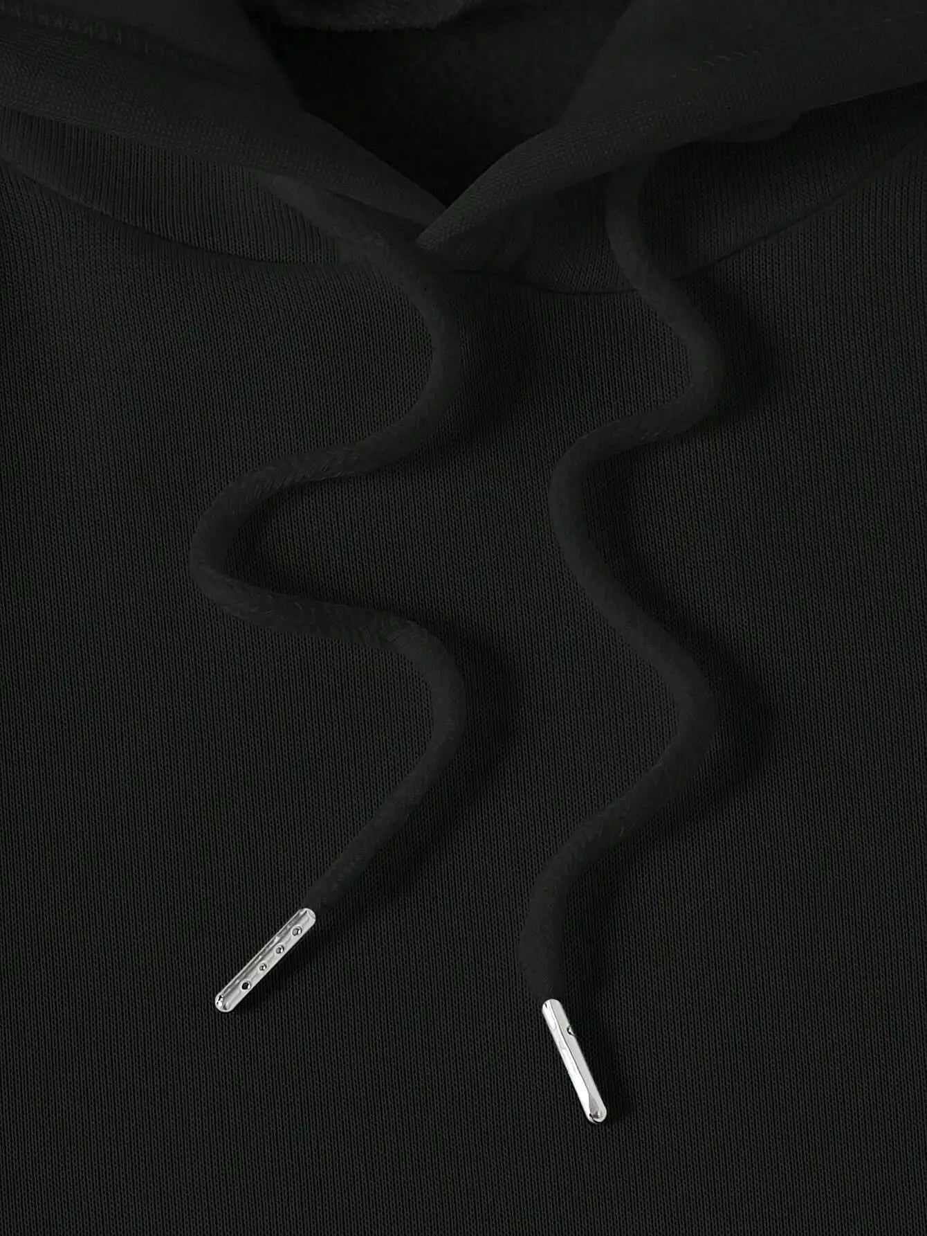 Unisex Black Hoodie with Pink Cartoon Print and Hearts