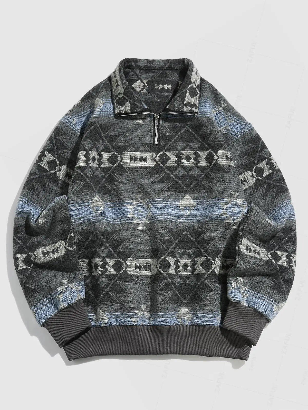 Unisex Oversized Vintage Knit Ethnic Pattern Sweater