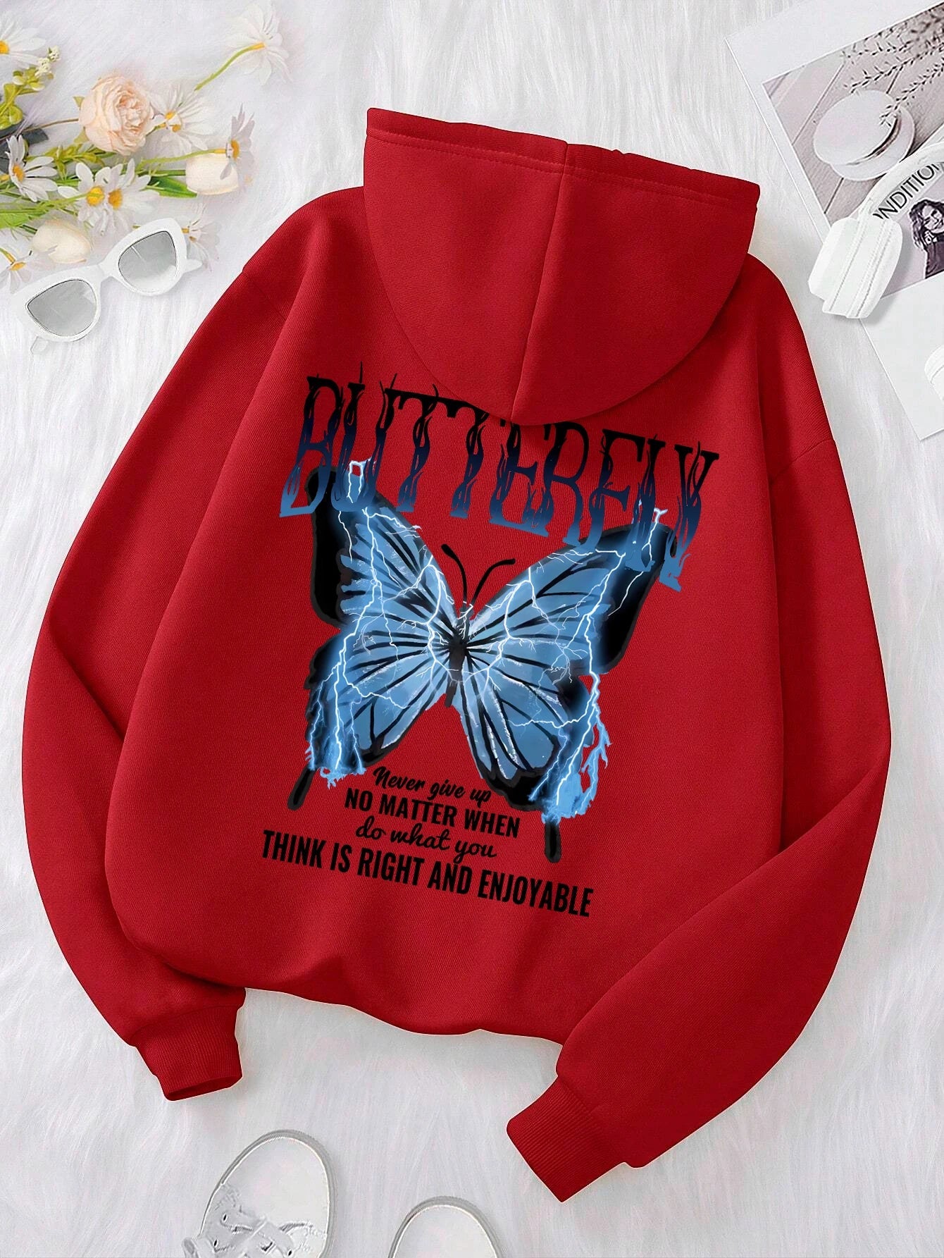 Unisex Oversized Butterfly Print Sweater