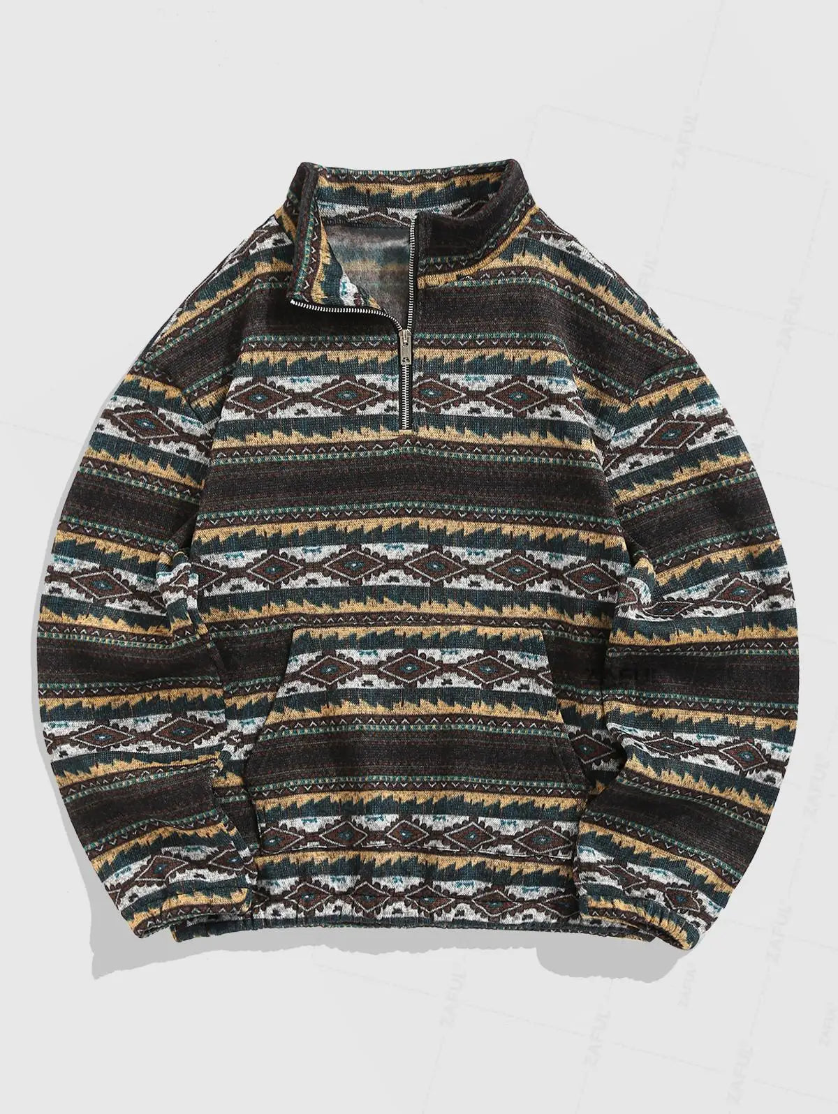 Unisex Oversized Vintage Knit Ethnic Pattern Sweater