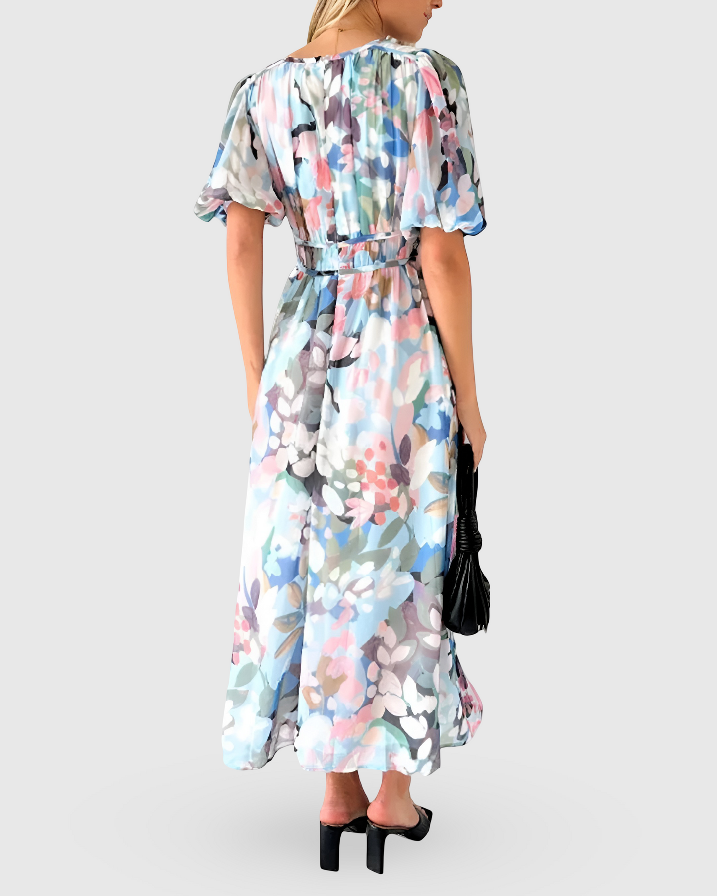 Women Floral V-Neck Maxi Dress