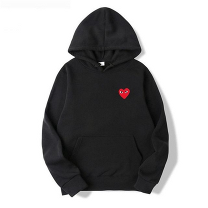 Unisex Hoodie with Embroidered Heart Detail
