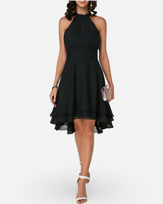 Women Cocktail Halter Chiffon Dress