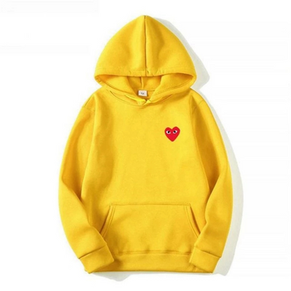 Unisex Hoodie with Embroidered Heart Detail
