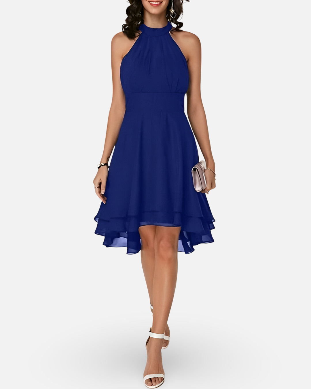 Women Cocktail Halter Chiffon Dress