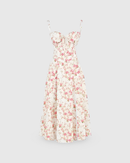 Women Elegant Waist Midi Dress