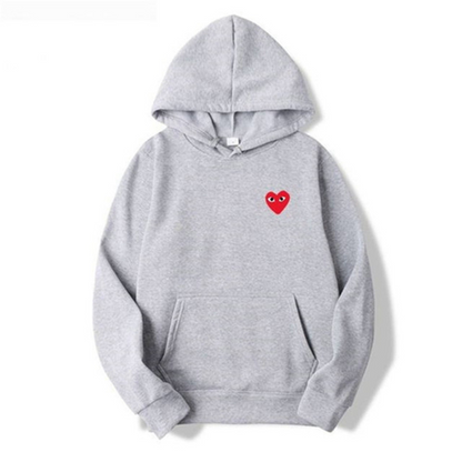 Unisex Hoodie with Embroidered Heart Detail