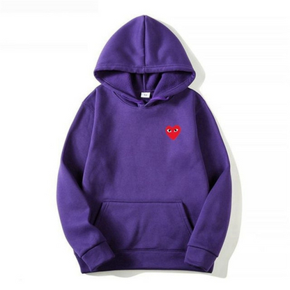 Unisex Hoodie with Embroidered Heart Detail