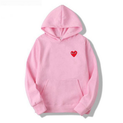 Unisex Hoodie with Embroidered Heart Detail