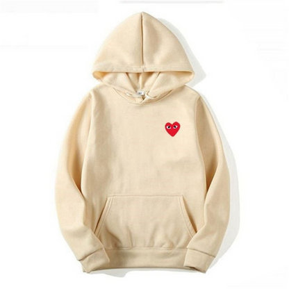 Unisex Hoodie with Embroidered Heart Detail