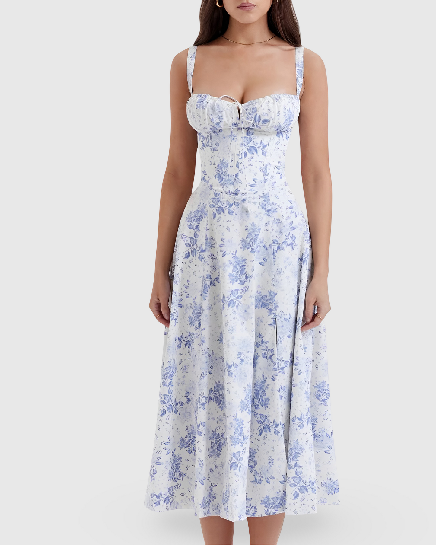 Women Elegant Waist Midi Dress