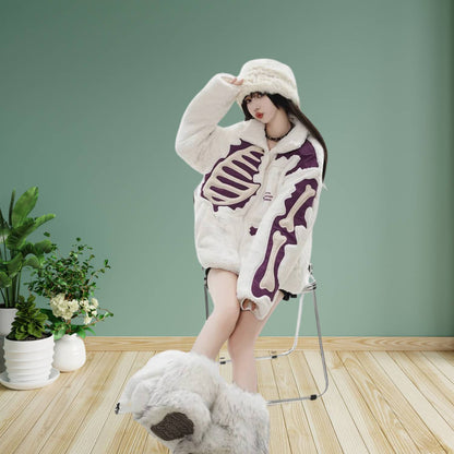 Unisex Skeleton Fleece Jacket