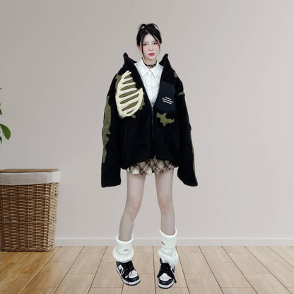 Unisex Skeleton Fleece Jacket