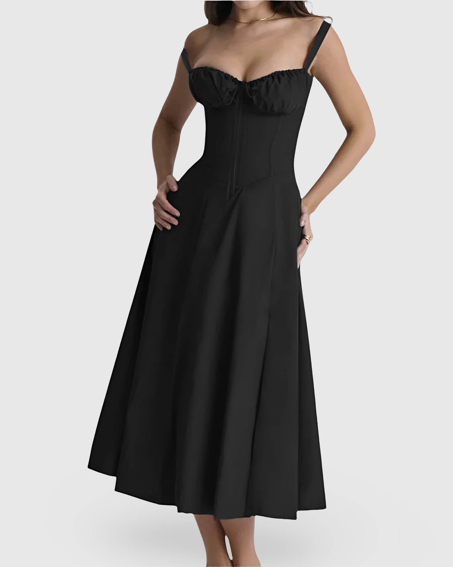 Women Elegant Waist Midi Dress