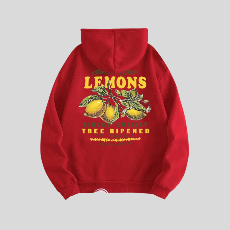 Unisex Lemon Print Hoodie