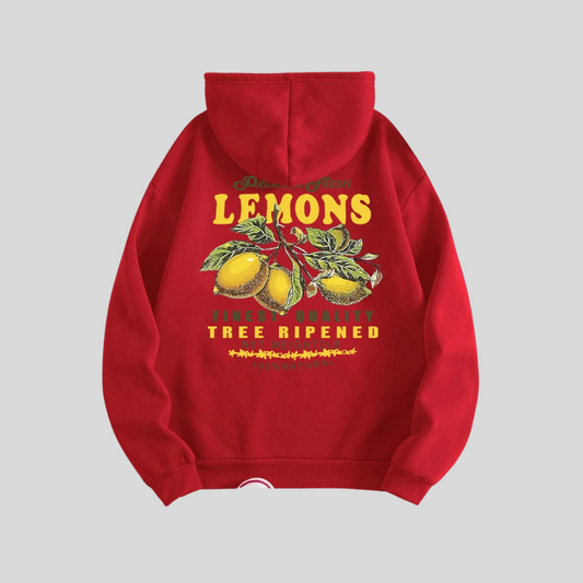 Unisex Lemon Print Hoodie