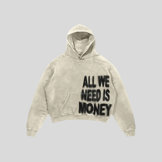 Unisex Statement Hoodie - “All We Need Is Money / Love Has Many Faces”