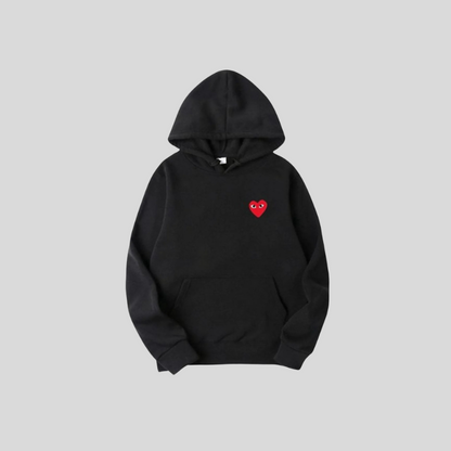 Unisex Hoodie with Embroidered Heart Detail