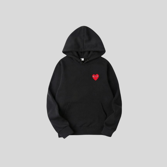 Unisex Hoodie with Embroidered Heart Detail