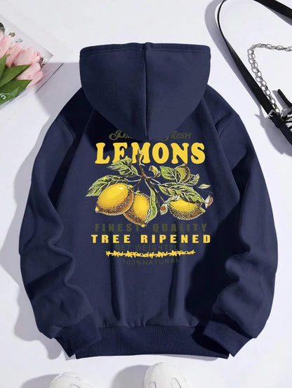 Unisex Lemon Print Hoodie