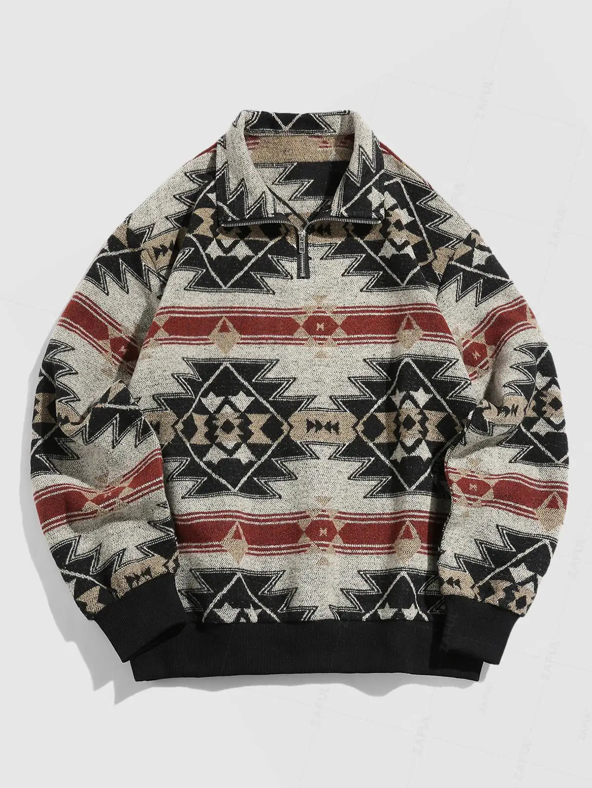 Unisex Oversized Vintage Knit Ethnic Pattern Sweater