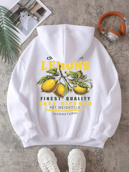 Unisex Lemon Print Hoodie