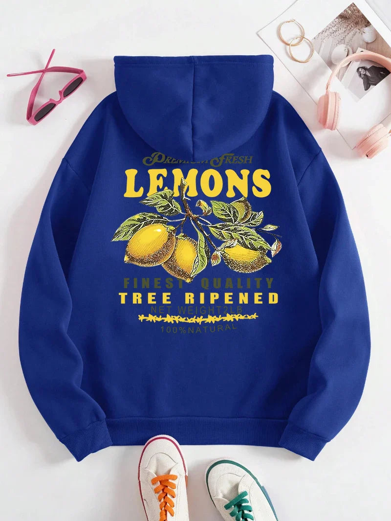 Unisex Lemon Print Hoodie