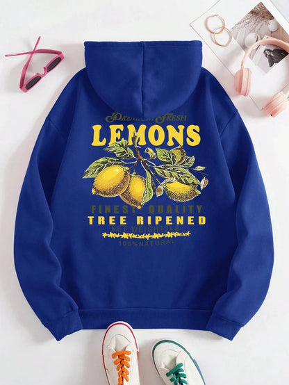 Unisex Lemon Print Hoodie