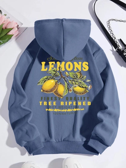 Unisex Lemon Print Hoodie