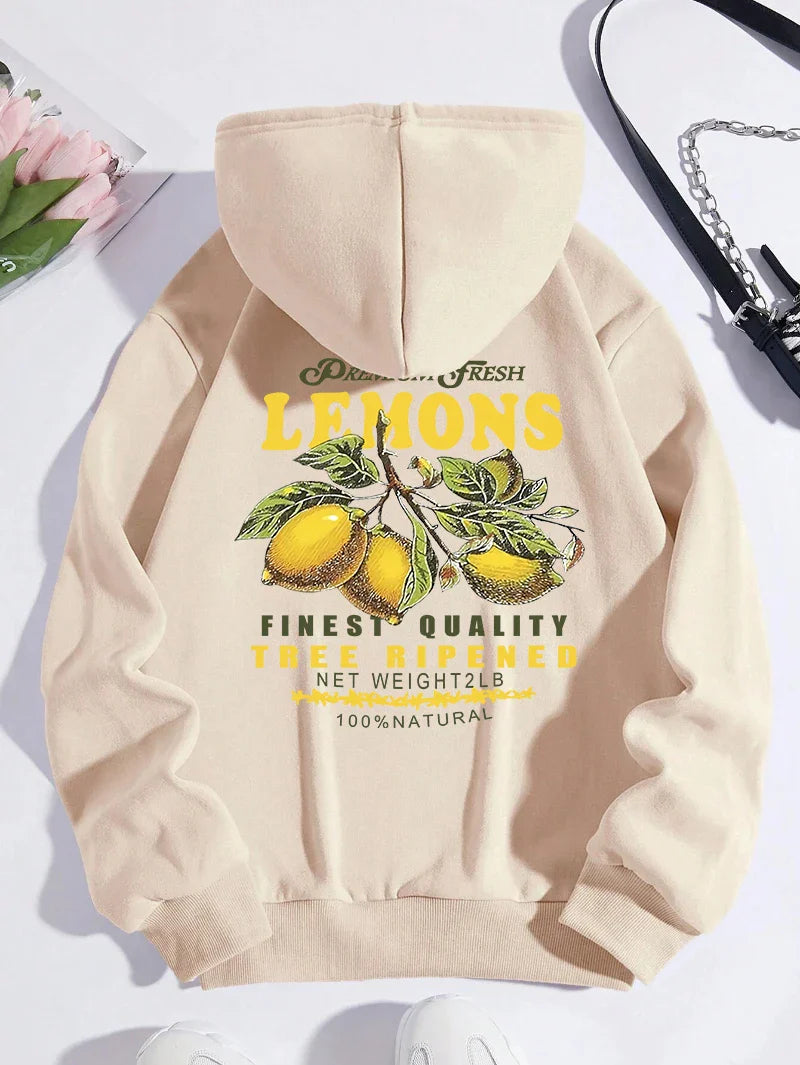 Unisex Lemon Print Hoodie