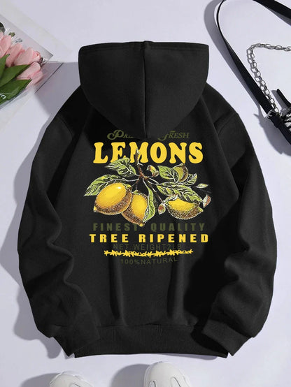 Unisex Lemon Print Hoodie