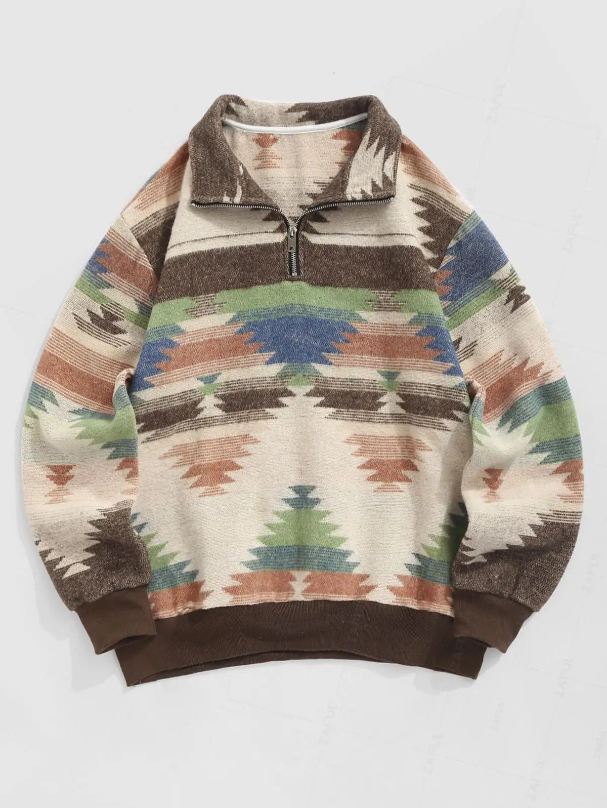 Unisex Oversized Vintage Knit Ethnic Pattern Sweater