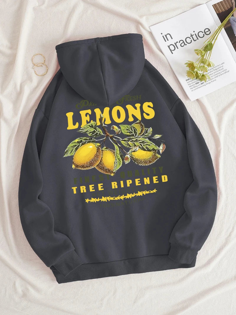Unisex Lemon Print Hoodie
