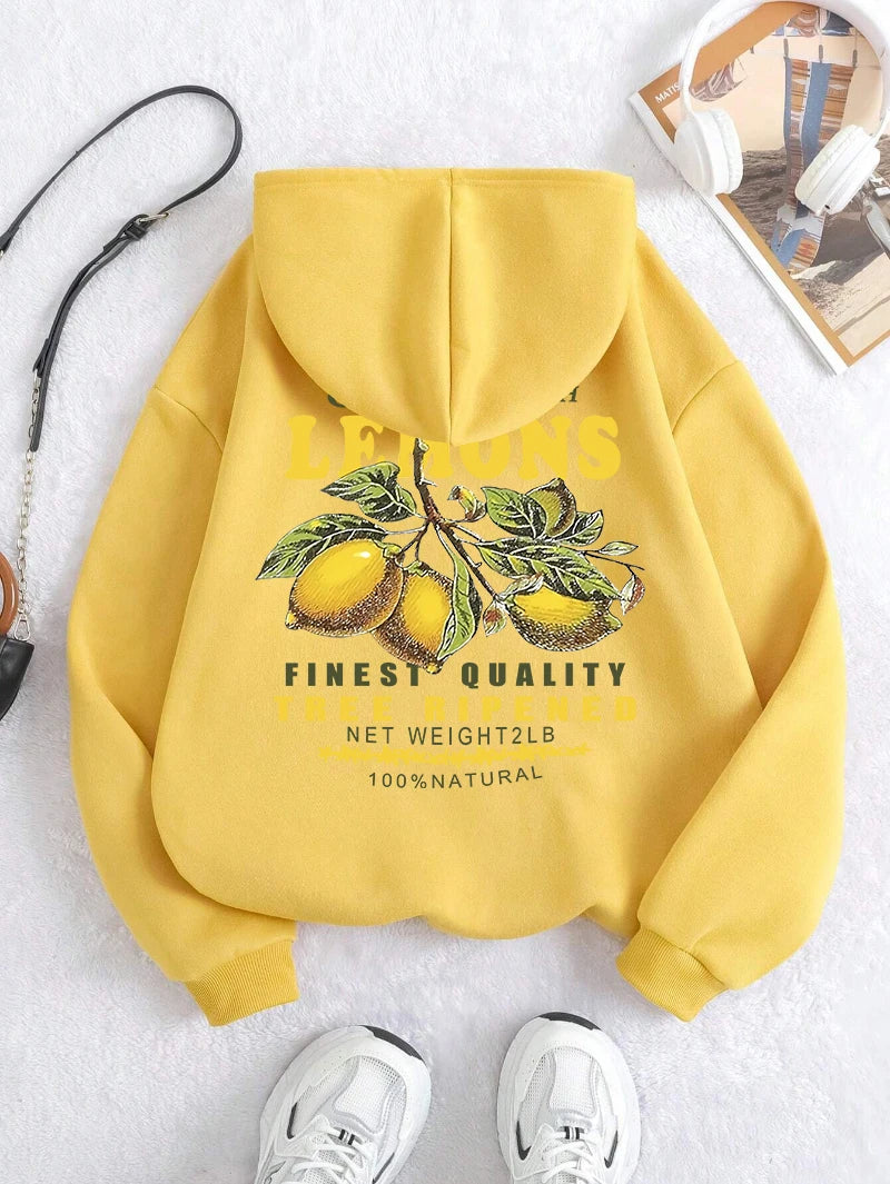 Unisex Lemon Print Hoodie