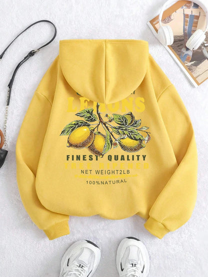 Unisex Lemon Print Hoodie