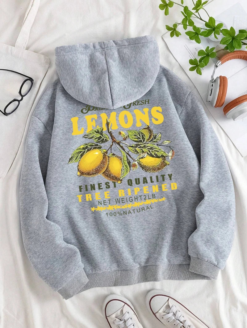 Unisex Lemon Print Hoodie
