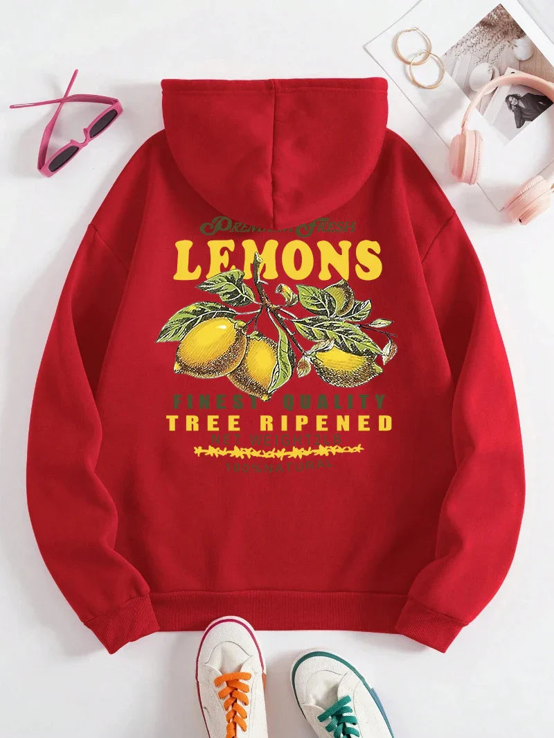Unisex Lemon Print Hoodie