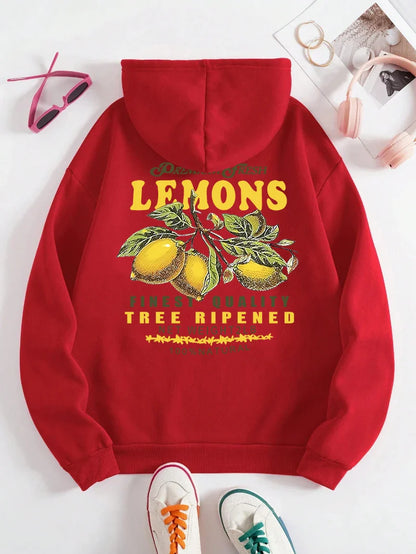 Unisex Lemon Print Hoodie