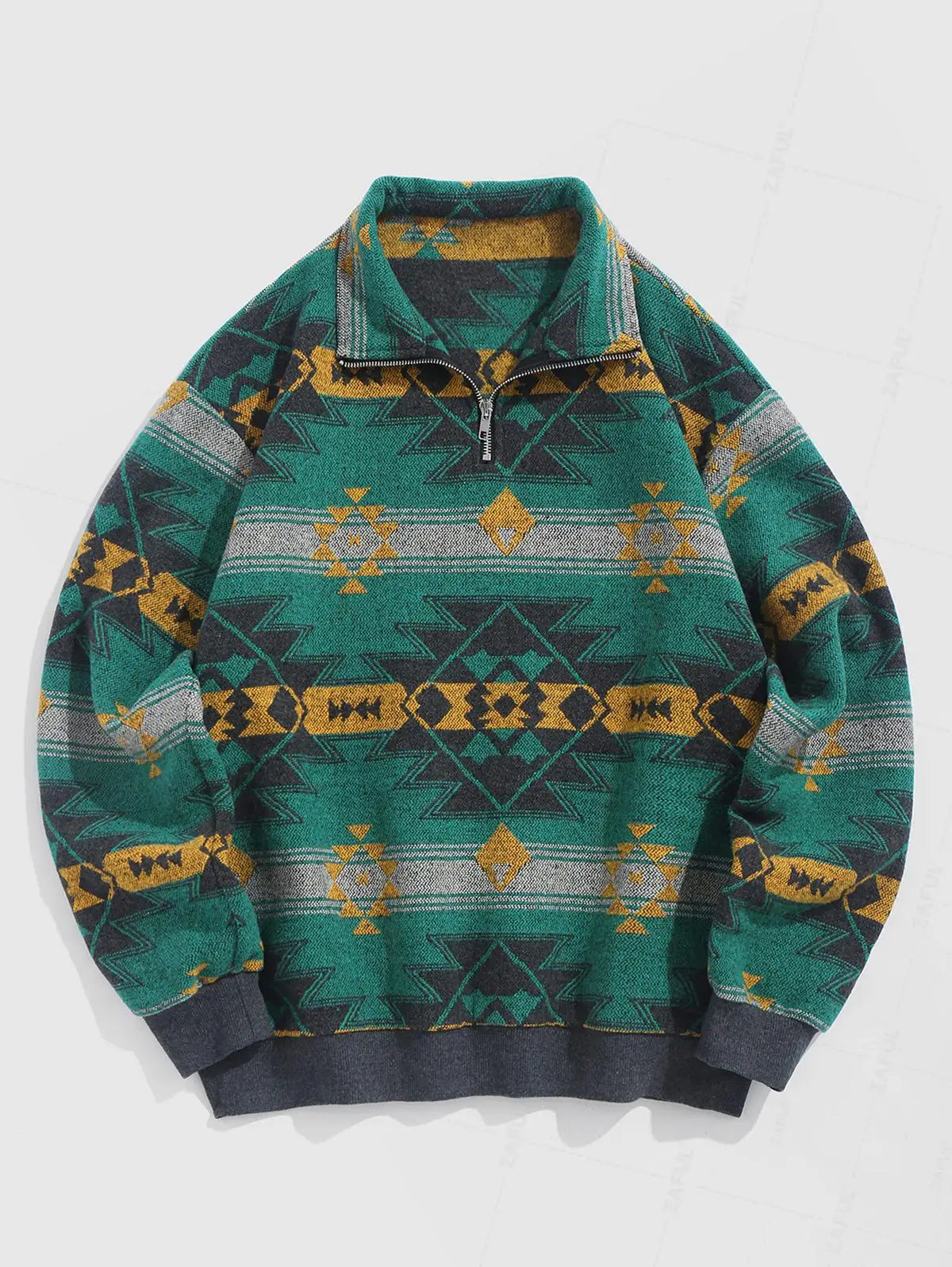 Unisex Oversized Vintage Knit Ethnic Pattern Sweater