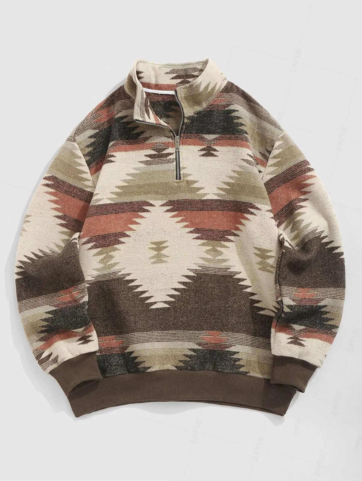 Unisex Oversized Vintage Knit Ethnic Pattern Sweater