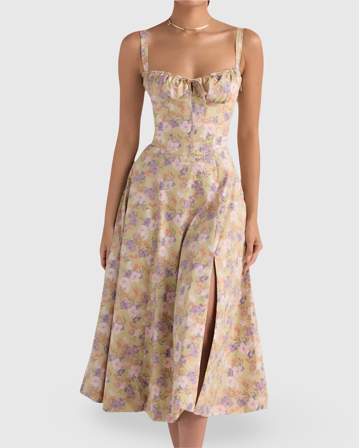 Women Elegant Waist Midi Dress