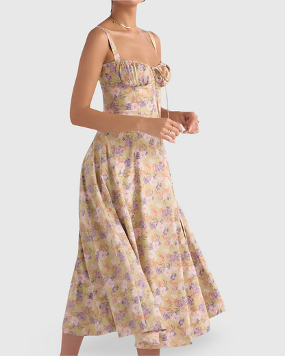 Women Elegant Waist Midi Dress