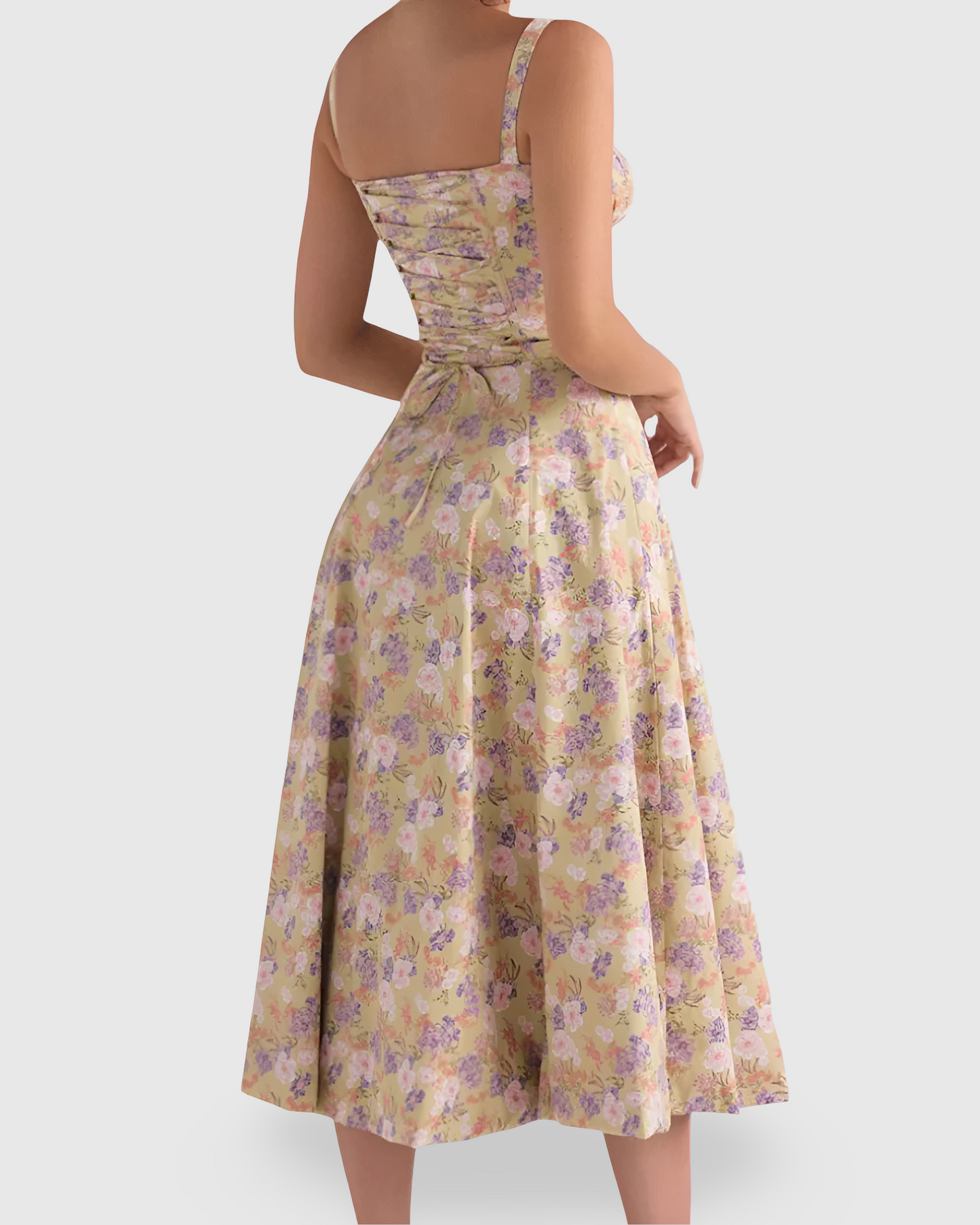 Women Elegant Waist Midi Dress
